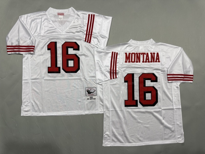Men 2025 San Francisco 49ers #16 Montana white Throwback Limited NFL Jersey style 002